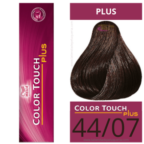 Wella - Banho de cor COLOR TOUCH PLUS 44/07 Castanho Médio Intenso Brown Natural de 60 ml 