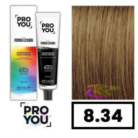 Revlon Proyou - Coloração THE COLOR MAKER 8.34 Louro Claro Dourado Acobreado 90 ml 