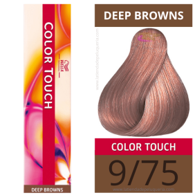 Wella - Banho de cor COLOR TOUCH Deep Browns 9/75 Louro Muito Claro Brown Mogno (sem amoníaco) de 60 ml 