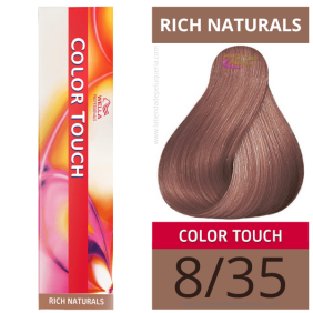 Wella - Banho de cor COLOR TOUCH Rich Naturals 8/35 Louro Claro Dourado Mogno (sem amoníaco) de 60 ml