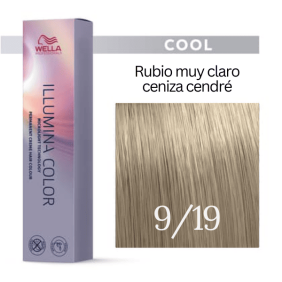 Wella - Coloração Illumina Color 9/19 Louro Muito Claro Cinza Acinzentado 60 ml