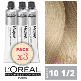 L`Oréal - Kit 3 Colorações MAJIREL 10 1/2 Louro Muito Muito Claro Muito Pálido 50 ml 