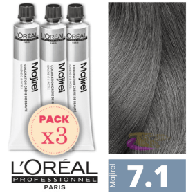 L`Oréal - Kit 3 Colorações MAJIREL 7.1 Louro Cinza 50 ml