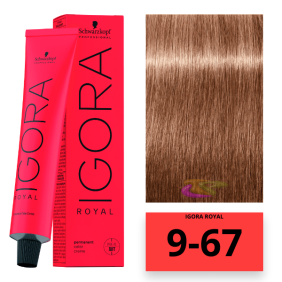 Schwarzkopf - Coloração Igora Royal 9/67 Louro Muito Claro Brown Acobreado 60 ml 