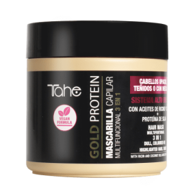 Tahe Gold Protein - Mascarilla Capilar Multifuncional Cabellos Opacos o Teñidos 400 ml