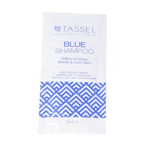 Tassel - SACHÊ Champô AZUL - VIOLETA (para tirar reflexos amarelos ou alaranjados em cabelos louros ou brancos) 10 ml ...