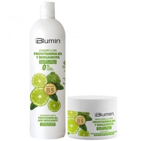 Blumin - Pack Oferta Bergamota y Provitamina B5 (volumen y brillo) (Champú 1000ml + Mascarilla 300ml) (Vegano)