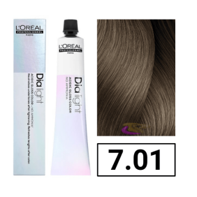 L`Oréal - Coloração DIALIGHT 7.01 Louro Natural Cinza sem amoníaco 50 ml 