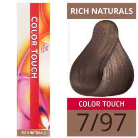 Wella - Baño COLOR TOUCH Rich Naturals 7/97 Rubio Medio Cendré Marrón (sin amoníaco) de 60 ml