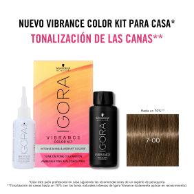 Schwarzkopf - Kit Tinte Igora Vibrance 7-00 Rubio Medio Natural Intenso 60 ml (demipermanente)(incluye tinte + emulsión...