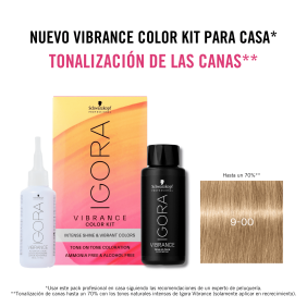 Schwarzkopf - Kit Tinte Igora Vibrance 9-00 Rubio Muy Claro Natural Intenso 60 ml (demipermanente)(incluye tinte + emuls...