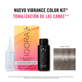 Schwarzkopf - Kit Tinte Igora Vibrance 8-11 Rubio Claro Ceniza Intenso 60 ml (demipermanente)(incluye tinte + emulsión ...