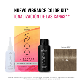 Schwarzkopf - Kit Tinte Igora Vibrance 9-42 Rubio Muy Claro Beige Humo 60 ml (demipermanente)(incluye tinte + emulsión ...