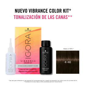 Schwarzkopf - Kit Tinte Igora Vibrance 4-46 Castaño Medio Beige Chocolate 60 ml (demipermanente)(incluye tinte + emulsi...