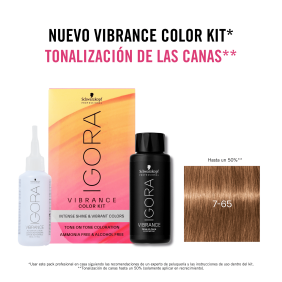 Schwarzkopf - Kit Tinte Igora Vibrance 7-65 Rubio Medio Chocolate Dorado 60 ml (demipermanente)(incluye tinte + emulsió...