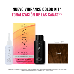 Schwarzkopf - Kit Tinte Igora Vibrance 5-67 Castaño Claro Chocolate Cobrizo 60 ml (demipermanente)(incluye tinte + emul...