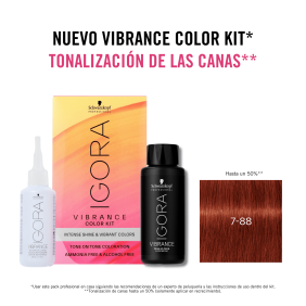 Schwarzkopf - Kit Tinte Igora Vibrance 7-88 Rubio Medio Rojo Intenso 60 ml (demipermanente)(incluye tinte + emulsión en...