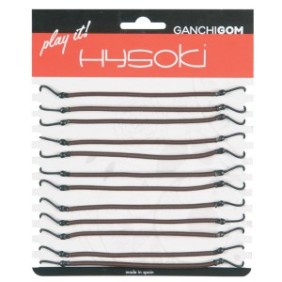 Hysoki - Elástico de cabelo com gancho chocolate (caixa 12 unidades)
