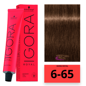 Schwarzkopf - Coloração Igora Royal 6/65 Louro Escuro Brown Dourado 60 ml 