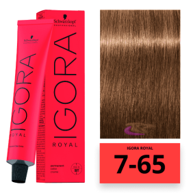 Schwarzkopf - Coloração Igora Royal 7/65 Louro Médio Brown Dourado 60 ml 