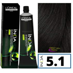 L`Oréal - Coloração INOA sem amoníaco 5.1 Castanho Claro Cinza 60 ml 