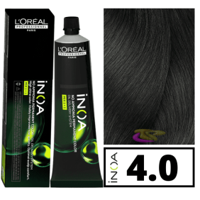 L`Oréal - Coloração INOA sem amoníaco 4.0 Castanho Cobertura Profunda 60 ml 