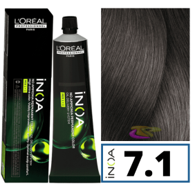 L`Oréal - Coloração INOA sin sem amoníaco 7.1 Louro Cinza 60 ml 