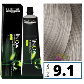 L`Oréal - Coloração INOA sem amoníaco 9.1 Louro Muito Claro Cinza 60 ml 