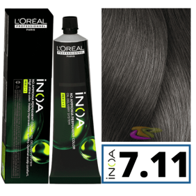 L`Oréal -  Coloração INOA sem amoníaco 7.11 Louro Cinza Profundo 60 ml 