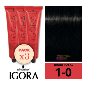 Schwarzkopf - Kit 3 Colorações Igora Royal 1/0 Preto 60 ml 