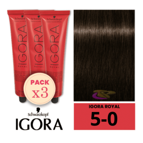 Schwarzkopf - Kit 3 Colorações Igora Royal 5/0 Castanho Claro 60 ml