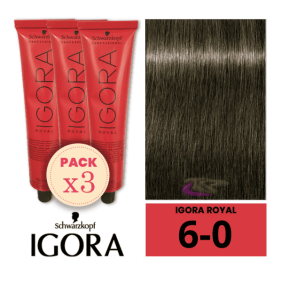 Schwarzkopf - Kit 3 Colorações Igora Royal 6/0 Louro Escuro 60 ml