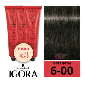 Schwarzkopf - Kit 3 Colorações Igora Royal 6/00 Louro Escuro Extra 60 ml