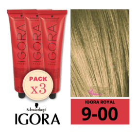 Schwarzkopf - Kit 3 Colorações Igora Royal 9/00 Louro Muito Claro Extra 60 ml