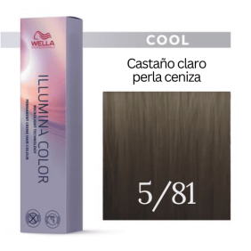 Wella - Coloração Illumina Color 5/81 Castanho Claro Pérola Cinza 60 ml 