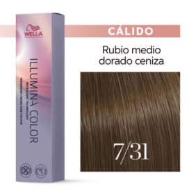 Wella - Coloração Illumina Color 7/31 Louro Médio Dourado Cinza 60 ml 