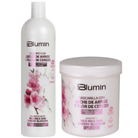 Blumin - Pacote Oferta Leite de Arroz e Flor de Cereja (Champô 1000ml + Máscara 700ml) 