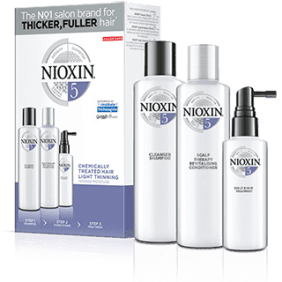 Nioxin - Kit SISTEMA 5 cabelo QUIMICAMENTE TRATADO leve perda de densidade (3 produtos)