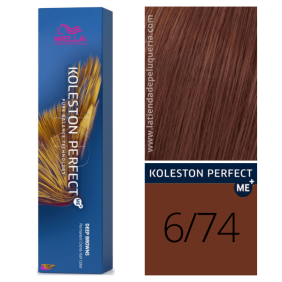 Wella - Coloração Koleston Perfect ME+ Deep Browns 6/74 Louro Escuro Brown Acobreado 60 ml