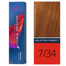 Wella - Coloração Koleston Perfect Vibrant Reds 7/34 Louro Médio Dourado Acobreado de 60 ml