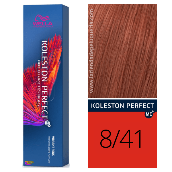Wella - Coloração Koleston Perfect ME+ Vibrant Reds 8/41 Louro Claro Acobreado Acinzentado 60 ml