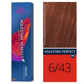 Wella - Coloração Koleston Perfect ME+ Vibrant Reds 6/43 Louro Escuro Acobreado Dourado 60 ml 