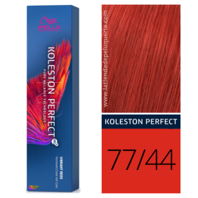 Wella - Coloração Koleston Perfect Vibrant Reds 77/44 Louro Médio Médio Intenso Acobreado Intenso de 60 ml