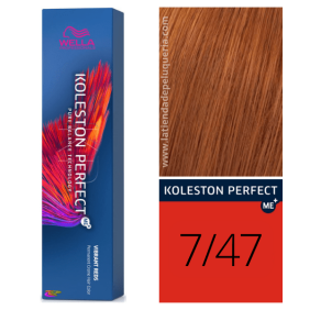 Wella - Coloração Koleston Perfect ME+ Vibrant Reds 7/47 Louro Médio Acobreado Brown 60 ml