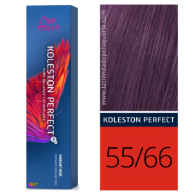 Wella - Coloração Koleston Perfect Vibrant Reds 55/66 Castanho Claro Intenso Violeta Intenso de 60 ml