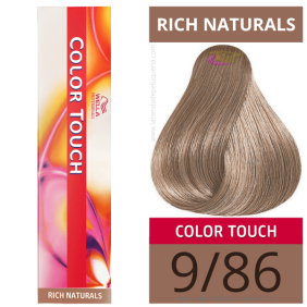 Wella - Banho COLOR TOUCH Rich Naturals 9/86 Louro Médio Muito Claro Pérola Violeta (sem amoníaco) de 60 ml 