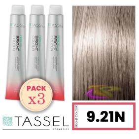 Tassel - Kit 3 Colorações BRIGHT COLOUR com Argão e Queratina Nº 9.21N LOURO MUITO CLARO BEGE ACINZENTADO 100 ml
