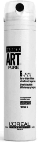 L`Oréal Tecni.Art - Laca 6-FIX PURE fixação extra forte (sem fragrância) 250 ml