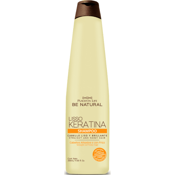 Be Natural - Champô LISSO KERATINA cabelos alisados e crespos 350 ml