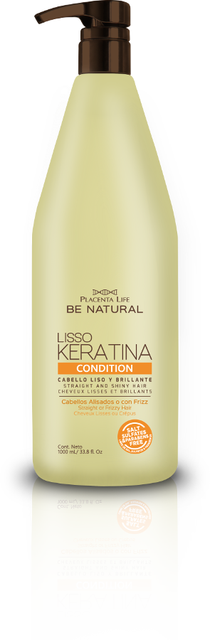 Be Natural - Condicionador LISSO KERATINA cabelos alisados e crespos 1000 ml 